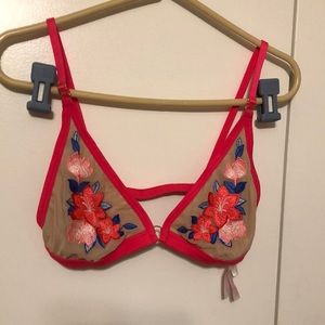 Pink Victoria Secret Neon Flower Bralette Women’s Size Large